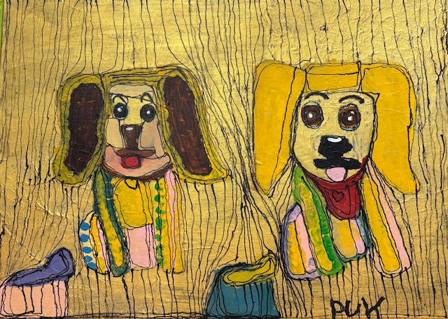 Twee vrolijke honden