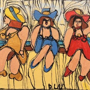 Dames aan het strand